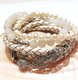 ♥Leather/Pearl♥ Armband in Weiss/Silber